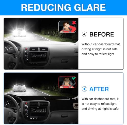 Autorder Dashboard Cover Mat for Honda Civic 1996-2000 Accessories Dash Cover - Image 4