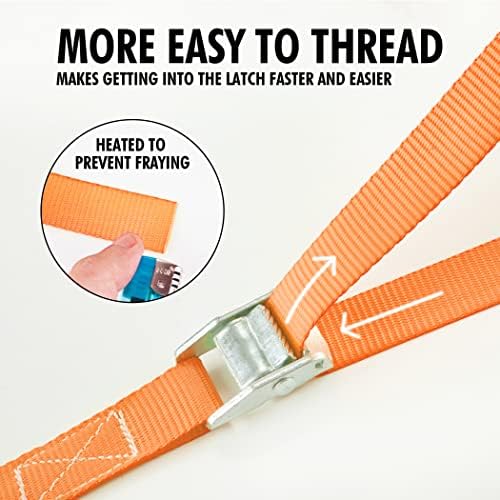 Cartman 1" x 12 ft Lashing Straps, 2 Pack, 600 lb Break Strength - Image 3