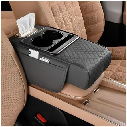 Zpana 4 in 1 Car Center Console Armrest Pillow, Memory Foam, Light Gray by Zpana