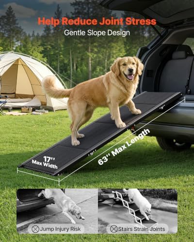 VEVOR Dog Ramp for Cars, Folding Pet Ramps for Medium & Large Dogs up to 250lbs - Image 4