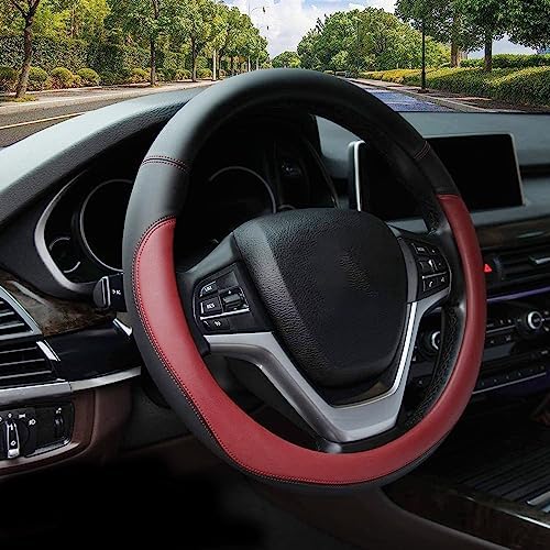 Valleycomfy Microfiber Leather Steering Wheel Cover Universal 15 inch by Valleycomfy
