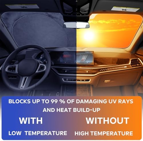 INSAUTO Windshield Sun Shade for 2019-2025 BMW 3 Series 328i M340i M3, Front - Image 6