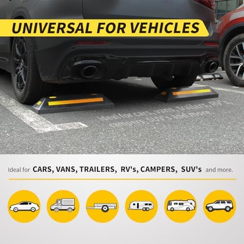 MaxxHaul 50135 2-Pack Commercial Grade Rubber Curb Parking Blocks - Image 4
