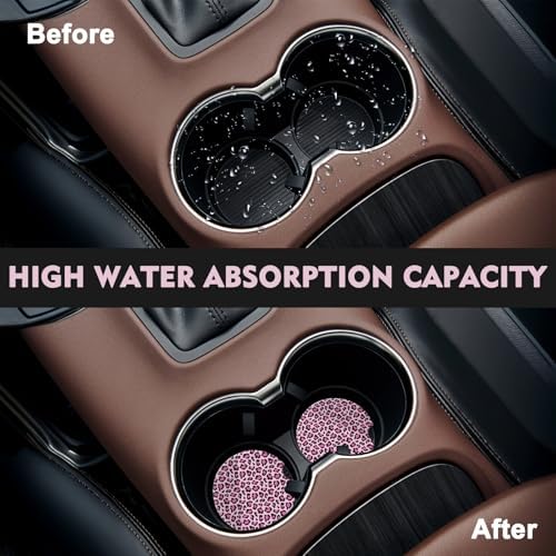 2 Pack Car Coasters for Cup Holders, Cute Car Accessories Interior - Image 2
