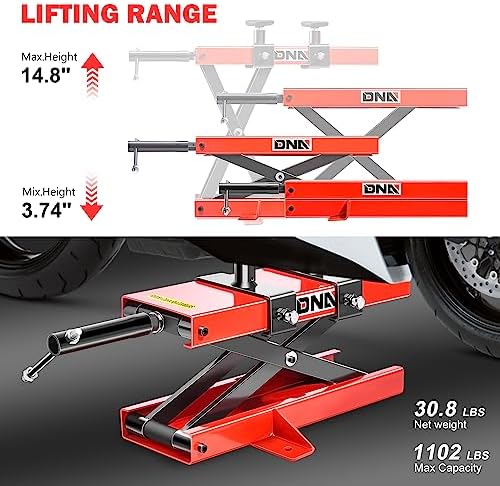 DNA Motoring Motorcycle Lift, 1100 LBS Scissor Jack - Image 4