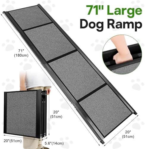 71''x 20'' Dog ramp for Car, Dog Ramps for Large Dogs, Folding Outdoor Dog - Image 5