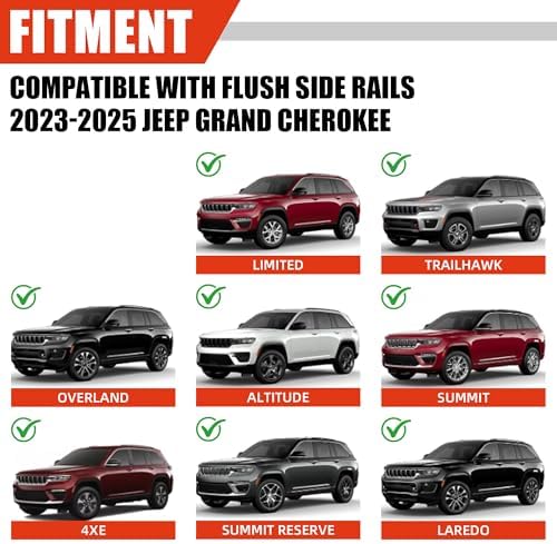 Roof Rack Cross Bars for 2021-2025 Jeep Grand Cherokee 396lbs Roof Rails - Image 4