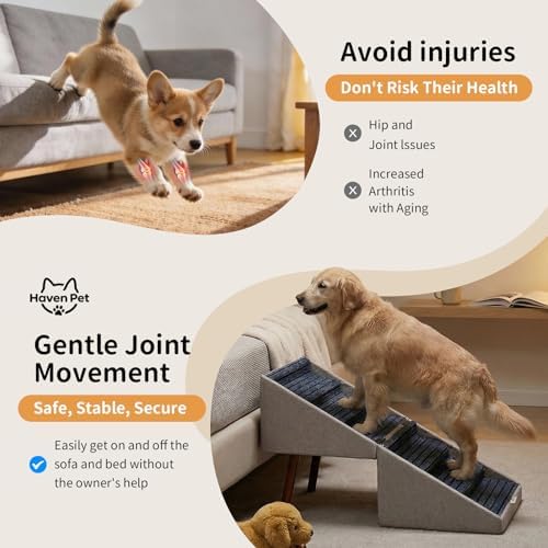 XXL 2-in-1 Ottoman Dog Stairs for Large Dogs, 21.6 Inch Foldable - Image 5