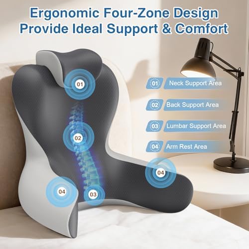 22" XL Reading Pillow Sitting in Bed, Back Support & Armrests - Image 3