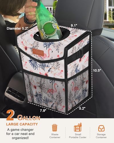 Pritent Car Trash Can with Lid Leakproof Car Garbage Bag Vehicle Trash Bin - Image 2