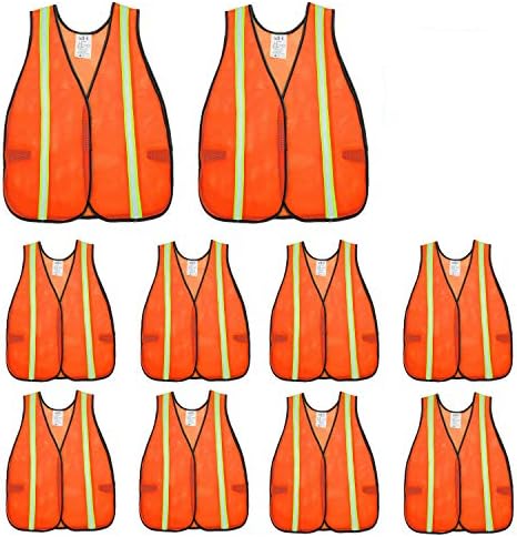 SIFE 10 Pack High Visibility Reflective Safety Vest, Made from Breathable and by SafetyFirst