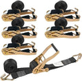 2" Ratchet Straps 6 Pack - 15ft Heavy Duty by Digank