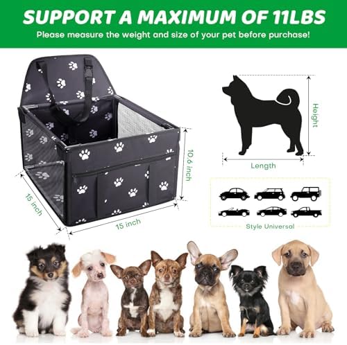 GENORTH Small Dog Car Seats for Small Dogs, Portable Puppy/Pet Car Booster Seat - Image 5