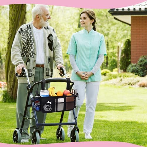 Upgraded Rollator Basket Foldable Rollator Walker Storage Bag - Image 5