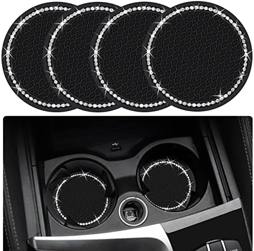 4PCS 2.75 Inch Bling Auto Car Cup Holder Insert Coasters Silicone Anti-Slip by Tyhaui