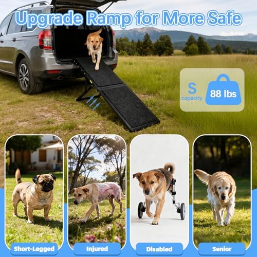 Dog Ramp for Car, 33.2"x 12.8" Dog Stairs for Large Dogs - Image 4