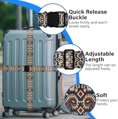 2 Pack Luggage Straps for Suitcases, Adjustable Travel Belt - Image 4