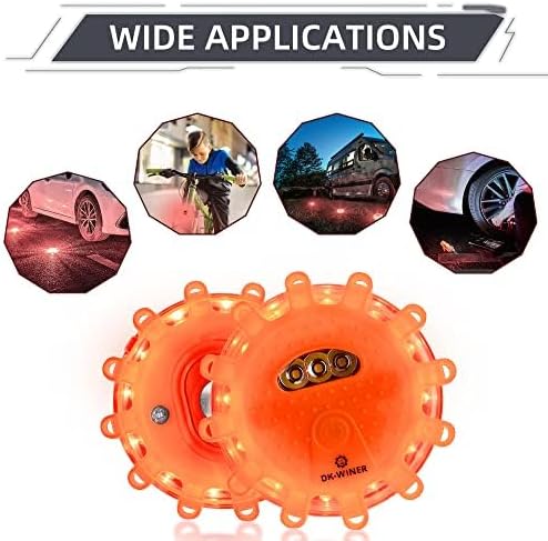 6 Pack LED Road Flares, Type-C Rechargeable Magnetic Safety Kit - Image 5