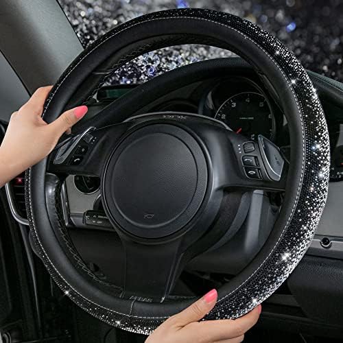 CAR PASS Bling Diamond Leather Steering Wheel Cover, Bling Sparkly Crystal - Image 2