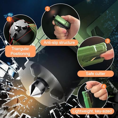 8PCS Car Window Breaker Seatbelt Cutter, Emergency Keychain Car Escape Tool - Image 6