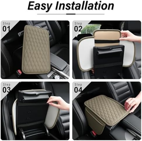 Amiss Car Center Console Cover, Upgraded Leather Car Armrest Cushion - Image 4