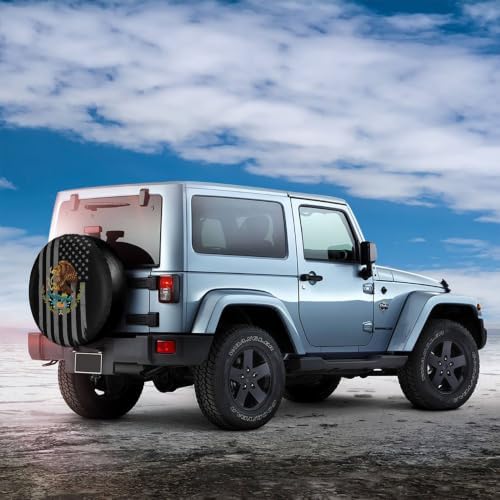 USA Mexico Flag Spare Tire Cover, Universal Waterproof & Dustproof Wheel - Image 3
