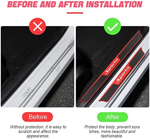 4PCS Car Door Sill Plate Protectors, Auto Door Entry Guards Sill Scuff Cover - Image 4