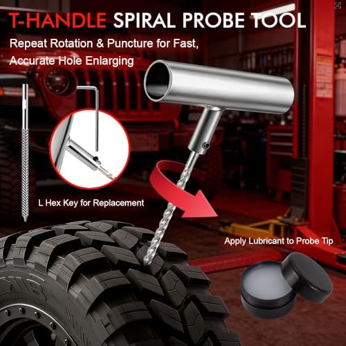 77Pcs Tire Plug Kit, Heavy Duty Tire Repair - Image 6