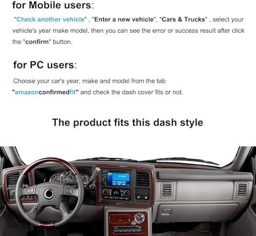 Dash Cover Mat Custom Fit for Cadillac Escalade Dashboard Pad Cap Carpet - Image 2