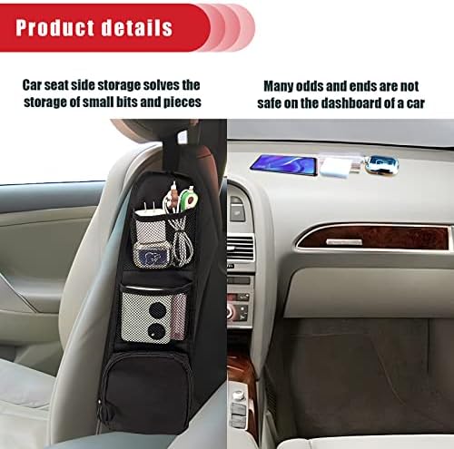 QUICTO Car Seat Storage Hanging Bag, Car Multifunctional Storage Mesh Net Pocket - Image 4