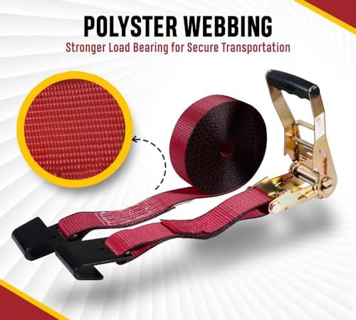Ratchet Tie-Down Straps with Flat Hooks, 000 Lbs Breaking Strength | TieDown - Image 2