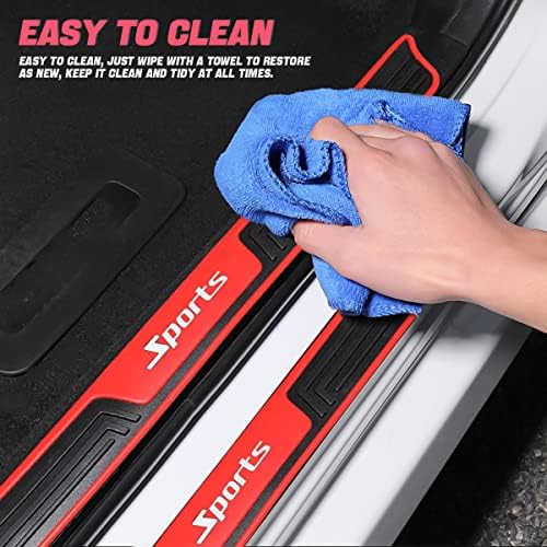 4PCS Car Door Sill Plate Protectors, Auto Door Entry Guards Sill Scuff Cover - Image 3