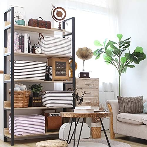 Hinwo 2-Pack Large Canvas Fabric Storage Baskets - Image 2