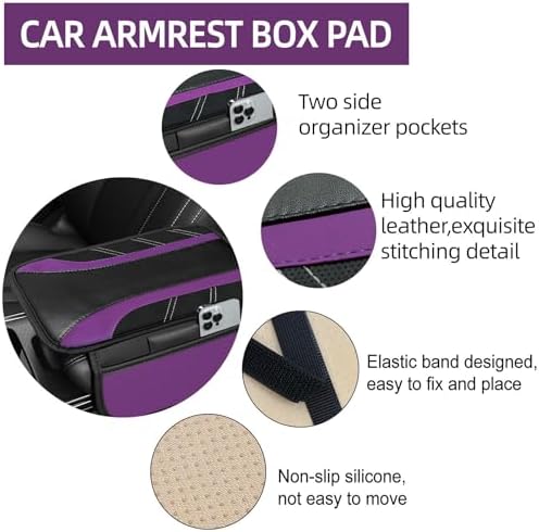 NBTEPEM 6 Pcs Purple Steering Wheel Cover Set, Sport Microfiber Leather - Image 4