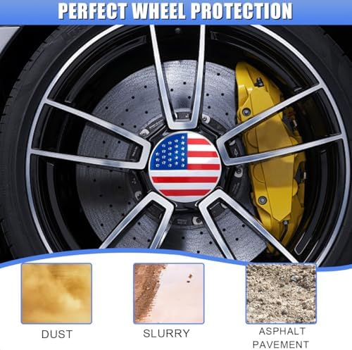 4PCS 56mm American Flag Wheel Hub Center Cap Sticker - Image 3
