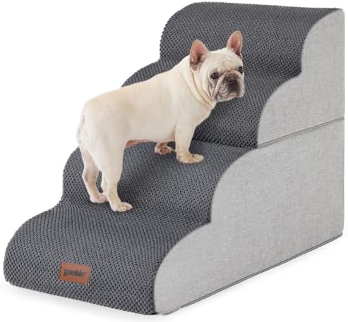 ZOMISIA Dog Stairs Ramp for Bed 19.7", Pet Stairs 4 Step, Dog Steps Grey by Zomisia