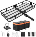 Garvee Folding Hitch Mount Cargo Carrier Basket 60" x 24" x 6"+Waterproof Cargo by Garvee