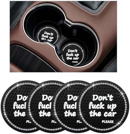 Ziciner 4 Pack Bling Car Cup Holder Coaster, 2.75 Inch Anti-Slip Auto Insert by Ziciner