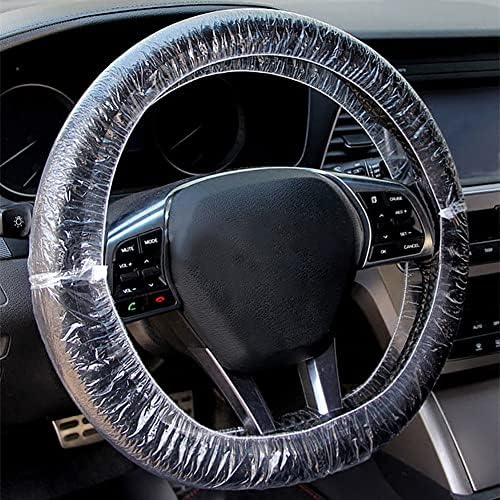 ICWEIMEI 500PCS Universal Disposable Steering Wheel Cover Plastic Transparent by ICWEIMEI