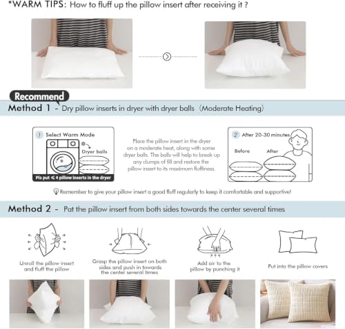 MIULEE 26x26 Euro Pillow Inserts Set of 2, Throw Pillows - Image 2