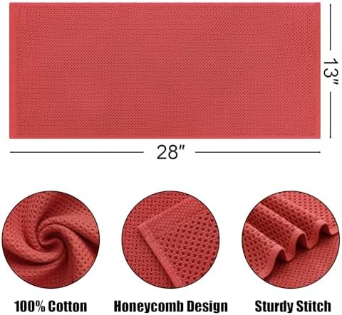 Kitinjoy 100% Cotton Waffle 8-Pack Kitchen Towels, Brick Red - Image 2