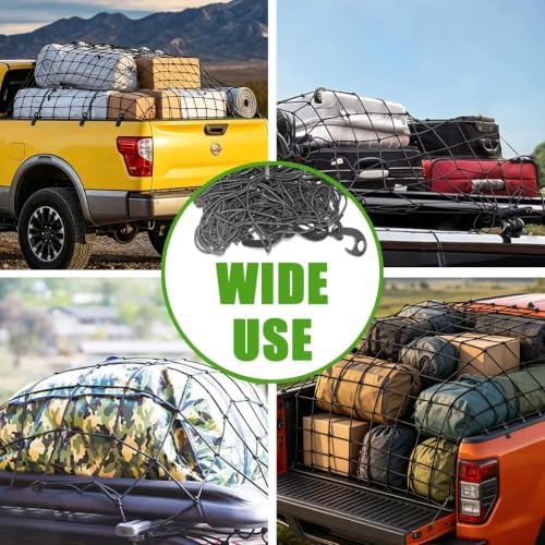 4' x 6' Cargo Net for Pickup Truck Bed Stretches to 6' x 12' Heavy Duty Roof - Image 7