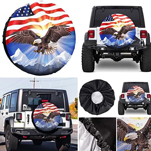 Spare Tire Cover American Eagle Flag Polyester Universal Waterproof Corrosion - Image 6