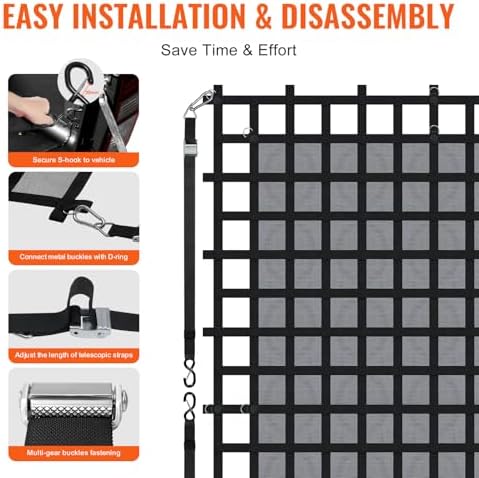 VEVOR Cargo Net with Mesh, 120 in x 105 in, Heavy Duty Truck Cargo Net- 1 - Image 6