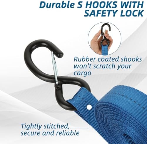 4Pack 20ft Ratchet Tie Down Straps - Image 3