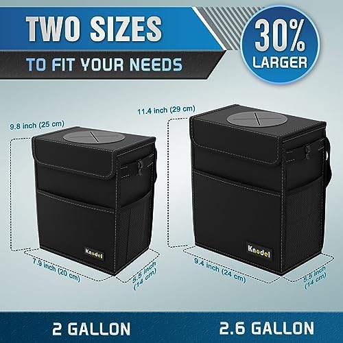 K KNODEL 2 Gallon Black Leak-Proof Waterproof Car Trash Can - Image 2