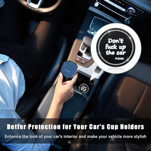 Ziciner 4 Pack Bling Car Cup Holder Coaster, 2.75 Inch Anti-Slip Auto Insert - Image 4