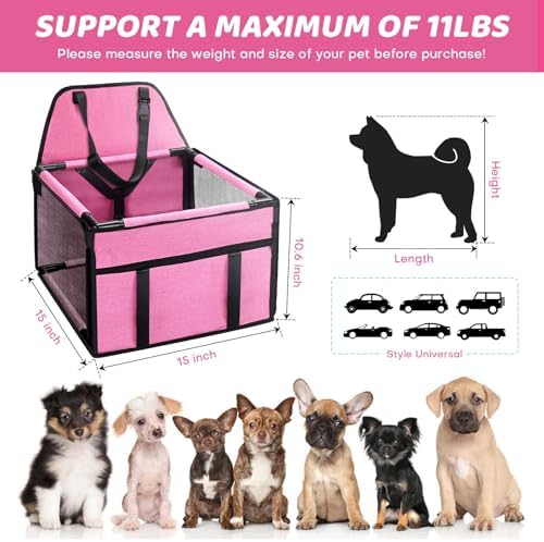 GENORTH Small Dog Car Seats for Small Dogs, Portable Puppy/Pet Car Booster Seat - Image 6