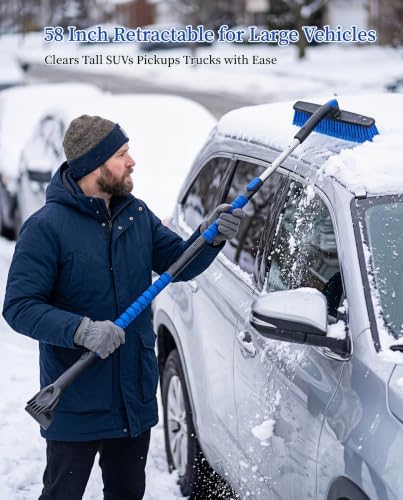 58" Extendable Snow Brush and Ice Scraper - Image 3