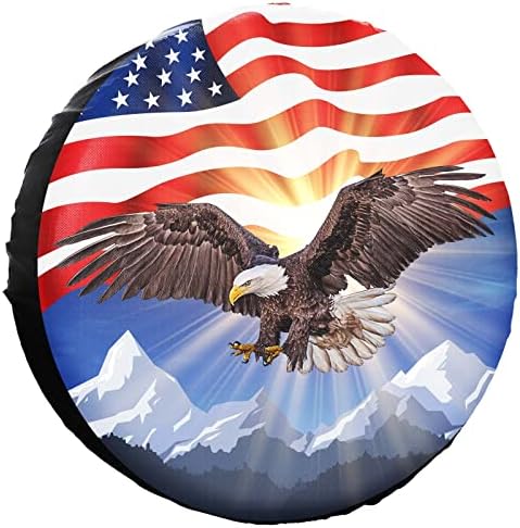 Spare Tire Cover American Eagle Flag Polyester Universal Waterproof Corrosion by YZ-MAMU